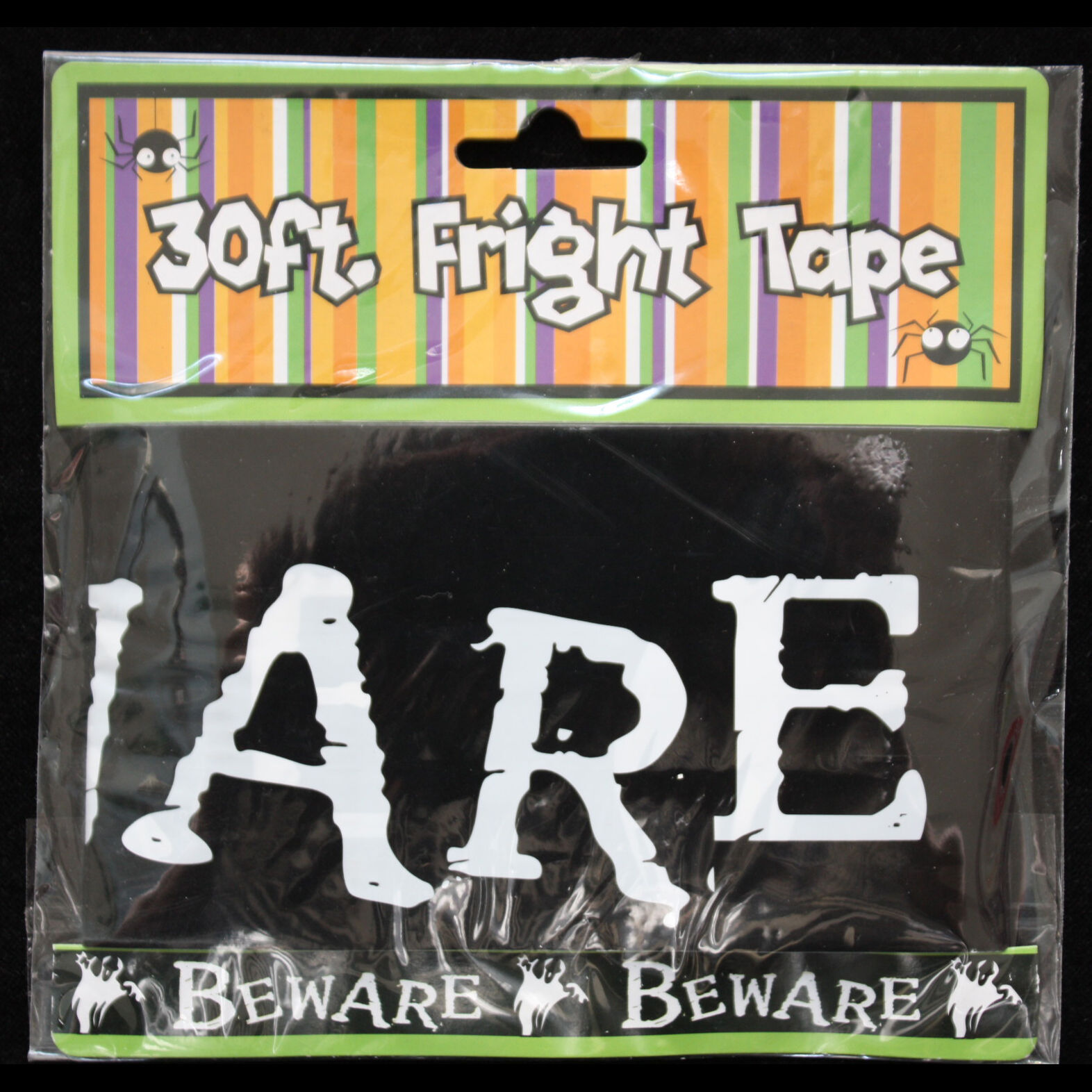 Black White-BEWARE GHOST--Fright Caution Tape-Halloween Costume Party De... - $2.82