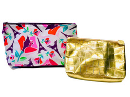 Set of 2 Lancôme Eiffel Tower & Estee Lauder Zip Top Cosmetic Pouch Make Up Bags - $15.95