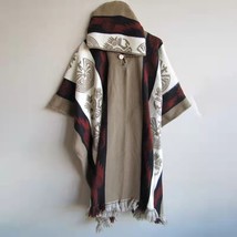 Spring Autumn Men Poncho Shawl Jackets Retro National Pattern Printed Kn... - $124.92