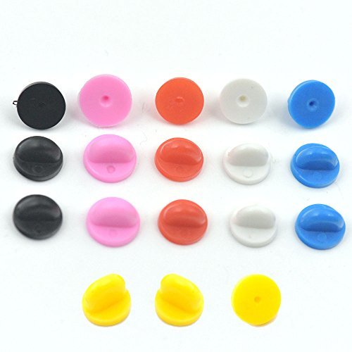 Bluemoona 250 Pcs - Rubber Lapel Hat Tie Tacks Pin Back Holder Clutch Clasp Craf