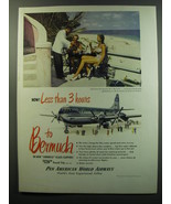 1949 Pan American World Airways Ad - Now! Less than 3 hours to Bermuda - £14.55 GBP