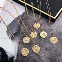 18k Gold Filled Horoscope Signs Constellation Zodiac Cubic Zirconia Necklace - £7.14 GBP