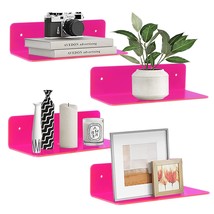 Acrylic Floating Shelves 9 Inch 4 Pack Adhesive Wall Shelf For Funko Pop Figure, - £23.93 GBP