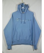 Champion Reverse Weave Hoodie Womens Medium M Blue Logo Embroidered Draw... - £22.86 GBP