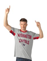 Washington Capitals Mens Cut Back Short Sleeve Fashion Top, Heather Grey, XL - £15.52 GBP