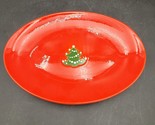 Waechtersbach Christmas Tree Holiday Red Oval Serving Platter - 7.5&quot; x 1... - £21.32 GBP