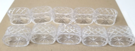 Oval Starburst Napkin Rings Holders Plastic Acrylic Diamond Pattern Set of 10 - £12.06 GBP