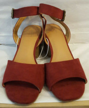 Universal Thread Women&#39;s Red/Megan Quarter Strap Heeled Sandals - £15.57 GBP