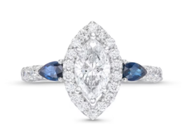 Vera Wang Love Marquise Simulated Diamond Sapphire Women Wedding Promise Ring - £49.06 GBP