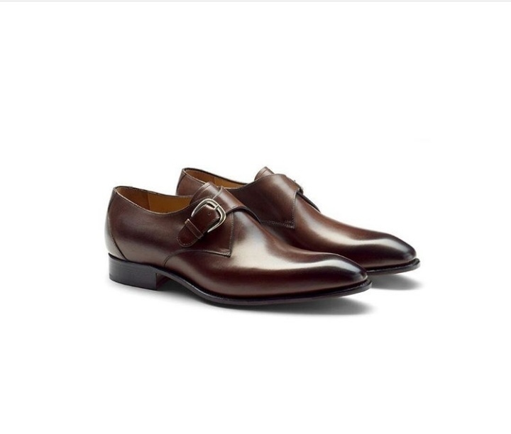 NEW Handmade Brown Men's Leather Shoes, Men's Monk Strap Fashion Formal Shoes