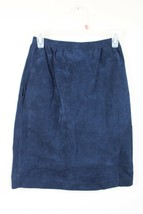 Abe Schrader 6 Blue Faux Suede Pockets Skirt Union Made - $22.80
