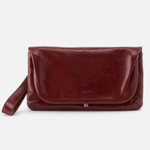 Hobo Lauren Clutch Leather Wristlet Wallet Red Henna Luxury Leather, Nwt - $129.97