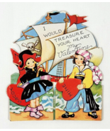 1940&#39;s Pirates With Hearts Fold Open Stand Up Valentine - $14.85