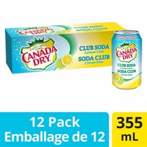 12 Cans of Canada Dry Club Soda Lemon-Lime 355ml Each- Canada- Free Shipping - £27.80 GBP
