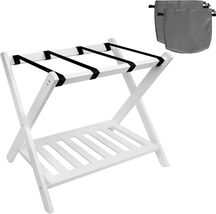 Foldable Luggage Rack Suitcase Stand Storage Luggage Holder with Storage... - $35.00