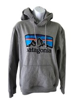 Men&#39;s Patagonia Logo Organic Cotton Gray Hoodie Sweatshirt S Unisex - $36.75