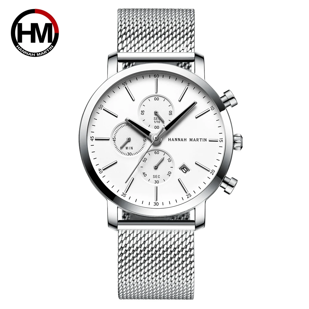 Men Watches Top Brand Fashion Multifunction Small Dial Stainless Steel M... - £36.84 GBP
