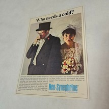 Neo-Synephrine Groom with Handkerchief Bewildered Bride 1968 Print Ad - £6.11 GBP