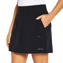 Orvis Lightweight Moisture Wicking Skort Womens L 10-12 Black Wide Waistband NEW - £19.68 GBP