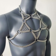Rave Man Body Harness, Five-pointed Star Chain Harness,Festival Punk Che... - $75.00