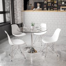 Round Glass Table With A 29&quot;H Chrome Base, Manufactured By Flash, 39.25&quot;. - $306.93