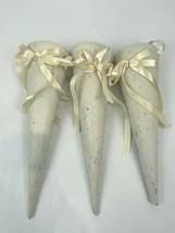 Vintage Candy Container Cones Door Hanger Sugared Off White Satin Ribbon... - £13.54 GBP
