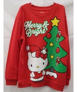 Hello Kitty Christmas Sweatshirt Kids Merry And Bright Size L Color Red - $27.77 CAD