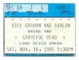 Grateful Morti Concerto Ticket Stub Novembre 16 1985 Lungo Spiaggia California - £39.71 GBP