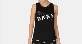 DKNY Ladies Logo-Print Tank Pajama Top, Black/White, Medium - £10.31 GBP
