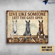 Horse Poster Funny Horse Live Like Someone Left The Gate Open - £12.71 GBP