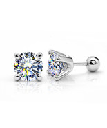GIGAJEWE 4-claw Earrings Moissanite White D NovaColor VVS1 S925 Silver E... - $54.53+