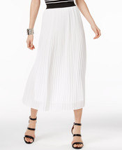 New NY Collection Women&#39;s Accordion Pleats Maxi Skirt White Size M - £43.11 GBP