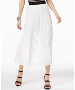 New NY Collection Women&#39;s Accordion Pleats Maxi Skirt White Size M - $60.16 CAD