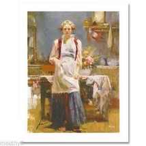 Pino &quot;Warm Memories&quot; In apron cooking Giclee Canvas Hand signed/# COA size 44x34 - £1,500.03 GBP