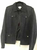 Studio Works Women Jacket Pewter Gray Zipper Long Sleeve Lined Pockets S... - £19.60 GBP