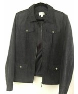Studio Works Women Jacket Pewter Gray Zipper Long Sleeve Lined Pockets S... - £19.71 GBP