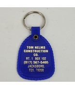 Vintage 1990 Tom Nelms Construction Texas Keychain Collectible Advertising - $13.10