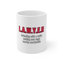 Defending With A Smile Ceramic White Lawyer Mug 11oz | Lawyer Gift | RWTz - £8.63 GBP