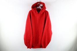 NOS Vintage Streetwear Mens Size 2XL Blank Heavyweight Hoodie Sweatshirt Red - £93.57 GBP