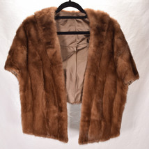 Vintage Brown Mahogany Mink Fur Stole Wrap Cape excellent Condition - £195.76 GBP