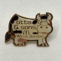 McDonald’s Otto &amp; Sons Stockyards Pig Pork West Jordan Enamel Lapel Hat Pin - £4.68 GBP