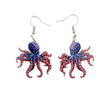 Double Sided Acrylic Octopus Dangle Earrings - New - $16.99