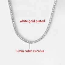 Tennis Choker Necklaces Women HipHop Iced Out AAA+ Cubic Zirconia Gold Color Cry - £19.13 GBP