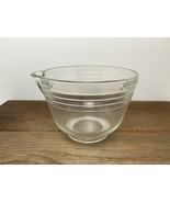 Vintage Small Ribbed Mixing Bowl With Spout Clear Glass 6.25” - €17,18 EUR