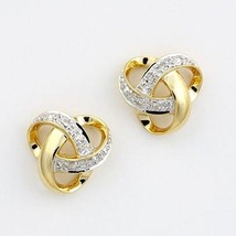 2.20 Ct Round Cut CZ Diamond Gorgeous Stud Earrings 14K Yellow Gold Plated - £63.92 GBP