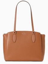 NWB Kate Spade Monet Large 3-Compartment Brown Leather Tote WKRU6948 Gift Bag FS - £134.74 GBP