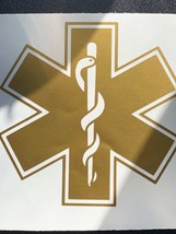 GOLD star of life vinyl sticker, weatherproof, Laptop Decal, Medical sta... - $5.00