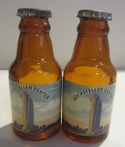 Vintage  Twin Towers Rockefeller center Salt/pepper shakers bottle shape - £60.39 GBP