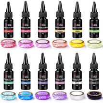 Uv Resin, 12Colors Ultraviolet Epoxy Resin Clear, Odorless &amp; Low Shrinka... - £31.46 GBP