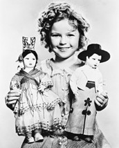 Shirley Temple Holding Dolls B&W 16X20 Canvas Giclee - $69.99